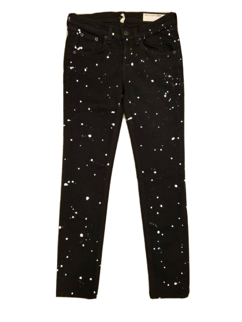 Rag & Bone Jean Black with White Spots Size 28